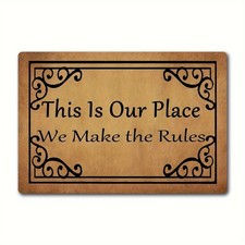 Funny Welcome Doormat Indoor Entray Front Porch Mat with Rubber Back 23.7" L 