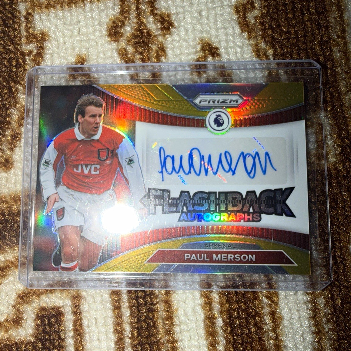 2022-23 Panini Prizm Premier League Flashback Auto Paul Merson Arsenal /10 view 1