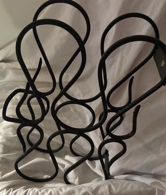 Wrought Iron Scrollwork Wine Rack