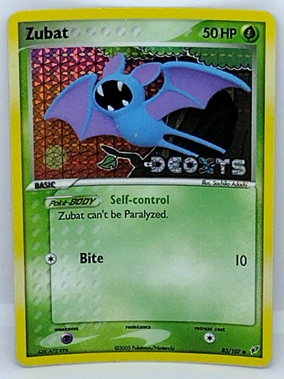Pokemon Card - Zubat Deoxys 83/107 Reverse Holo Stamped Near Mint