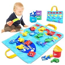 Count Learning Montessori Toys for Toddlers 3 Year Old Cloth Ocean Animal