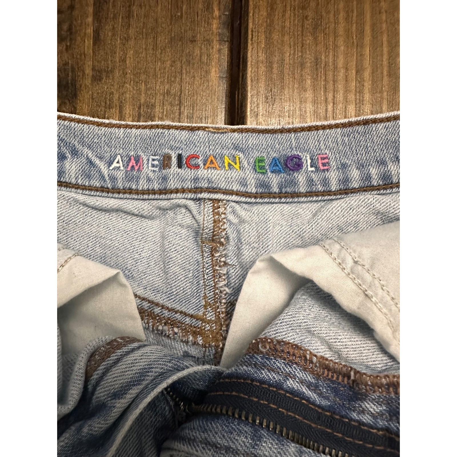 American Eagle Pride Patchwork Distressed High Ri… - image 8
