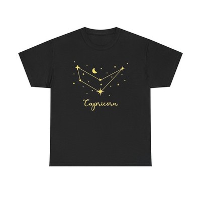 Capricorn Zodiac Constellation Unisex Heavy Cotton Tee