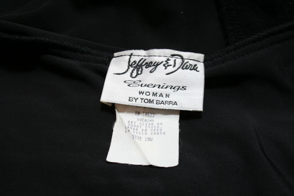 Antigo Vestido Top de Malha Frisado Veludo Preto Plus Size 18W Festa Coquetel Formal EUA - Imagem 4 de 4