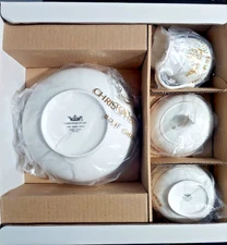 Vintage Christopher Stuart Bone China Spring Crest Floral 5 Pc. Serving Set New