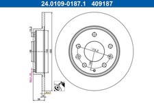 Image of 2x Brake disc solid 24.0109-0187.1 ATE for MAZDA 3 Hatchback 3 Saloon CX-30