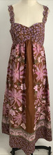 Farm Rio Women's Brown Palm Dream Lenzing Ecovero Euroflax Maxi Dress Size M