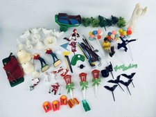 Large Lot Cake Decorations Hard Plastic - Wilton - Toppers -Hong Kong Vintage