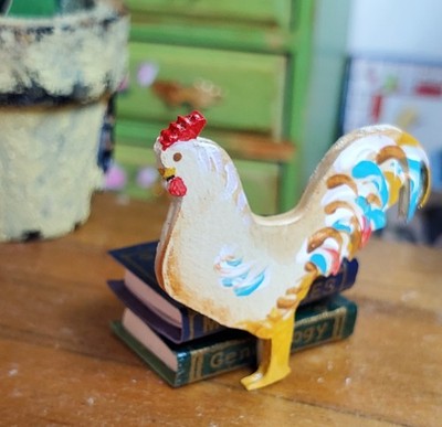 Miniature Dollhouse Furniture Rooster/chicken Table Decor