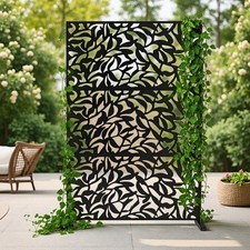 Freestanding Outdoor Privacy Screen,71"hx47"w Metal Decorative Privacy Panels