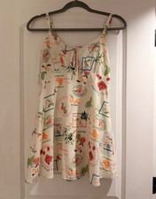 Lulu's Cream Mini Dress with Multicolor Fruit Print