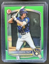 2025 Bowman Draft Cooper Pratt Green Border #/99 Brewers