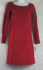 INC Women's Petite Boho Mixed Media Sheath Dress, Glazed Berry Red, PP / PXS