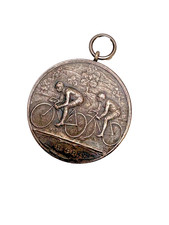 Alte Radfahrer Medaille 50 km 1924 Rennfahrer Fahrrad Sport Medaille