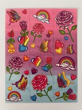     RARE Vintage Lisa Frank RAINBOWS ROSES BUTTERFLIES HEARTS Stickers  