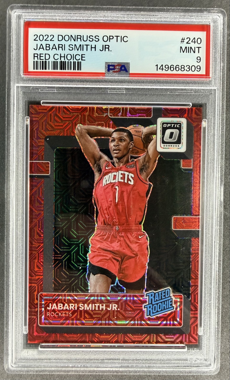 2022-23 Panini Donruss Optic - Rated Rookie Jabari Smith Jr. #240 Choice Red /88