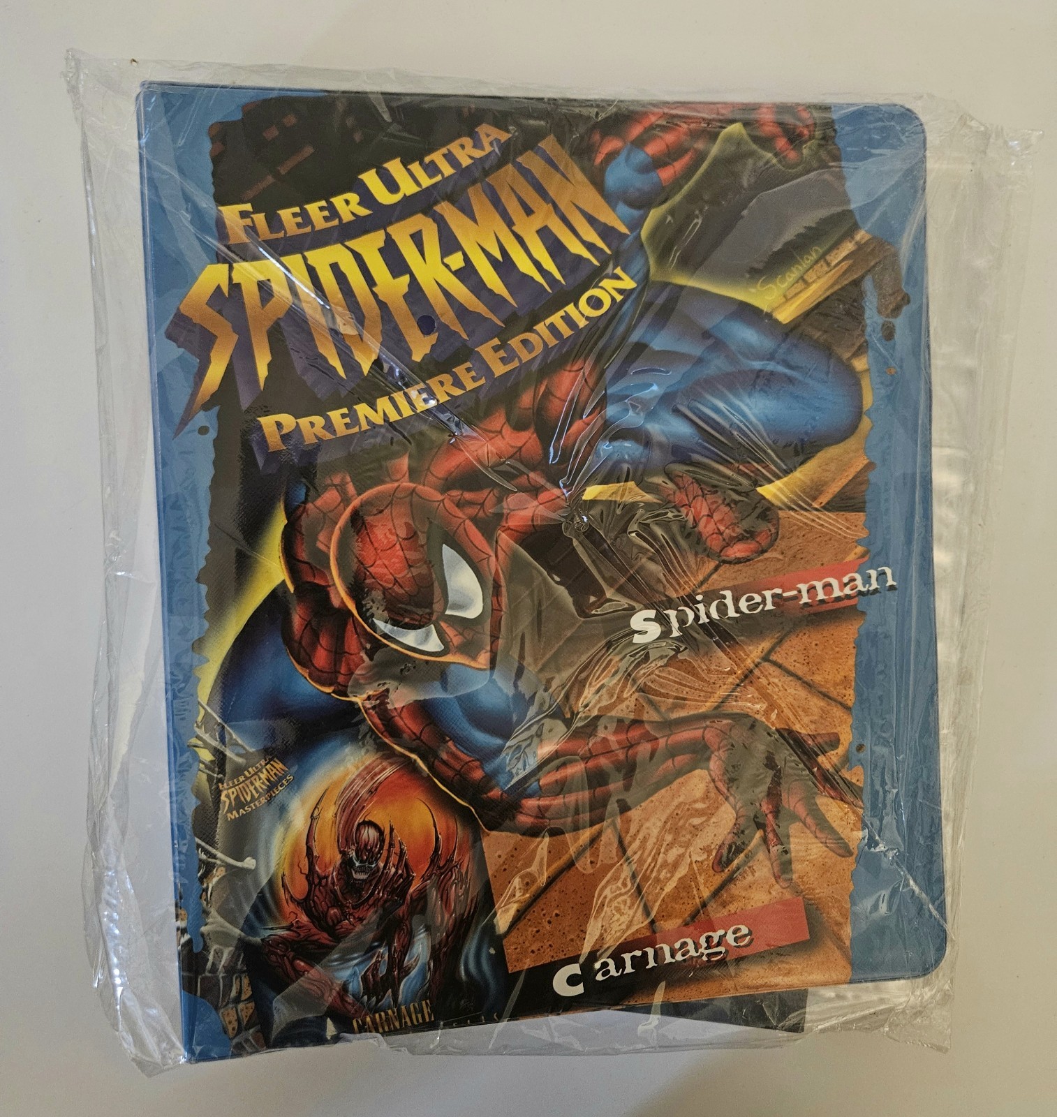 1995 Fleer Ultra Spider-Man Premiere Edition Card Binder W/ Poster & Card Pages 
