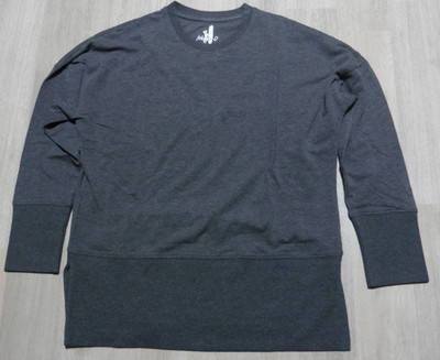 Johnnie-O Women's XL Brittany Crewneck Sweatshirt Charcoal Raglan Long Sleeve