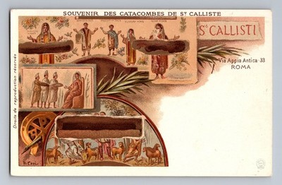 Souvenir Catacombs St Calliste Appia Antica Roma Rome Italy Postcard 33