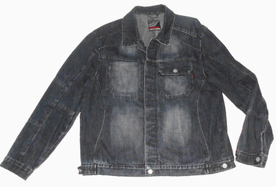BROADWAY HERREN JEANS-JACKE Gr.L DENIM DARK BLUE WESTERN TRUCKER BIKER JACKET