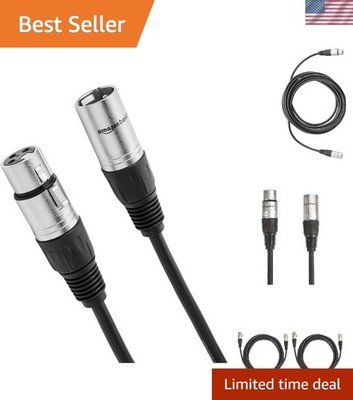 15ft XLR Male to Female Microphone Cable - 2-Pack, All Copper for Superior Sound