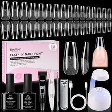 Beetles Gel Nail Kit Flat-X, Coffin Medium, 320pcs 16 Sizes Nail tips, with 1...