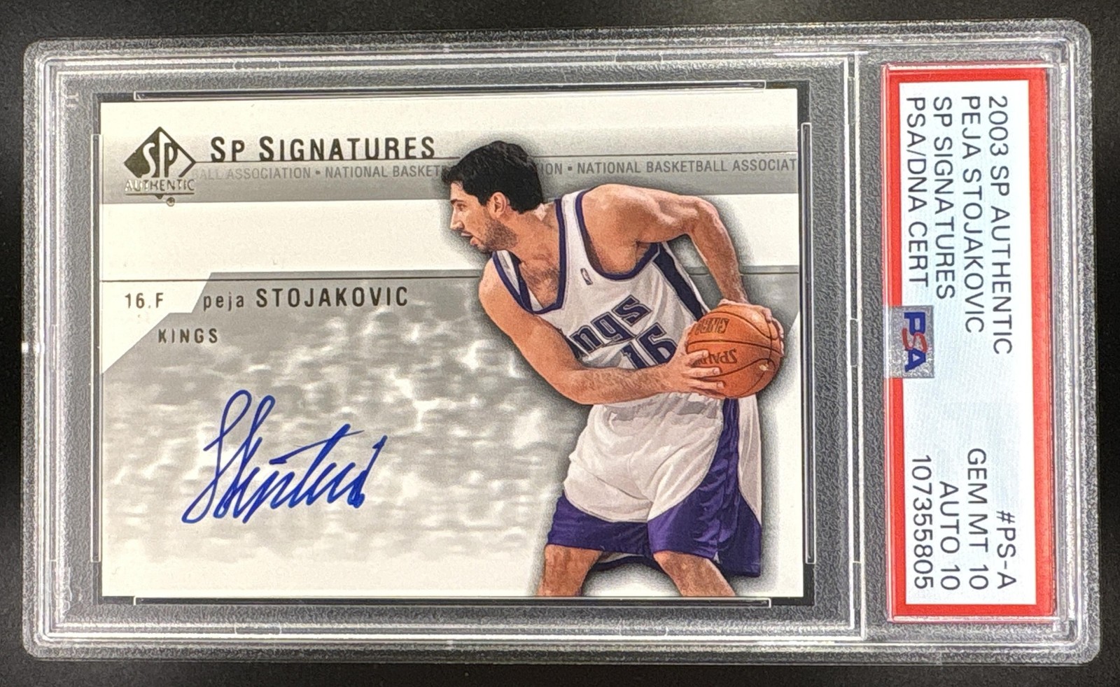 2003-04 SP Authentic Peja Stojakovic #PS-A Signatures Auto Kings PSA 10 Auto 10