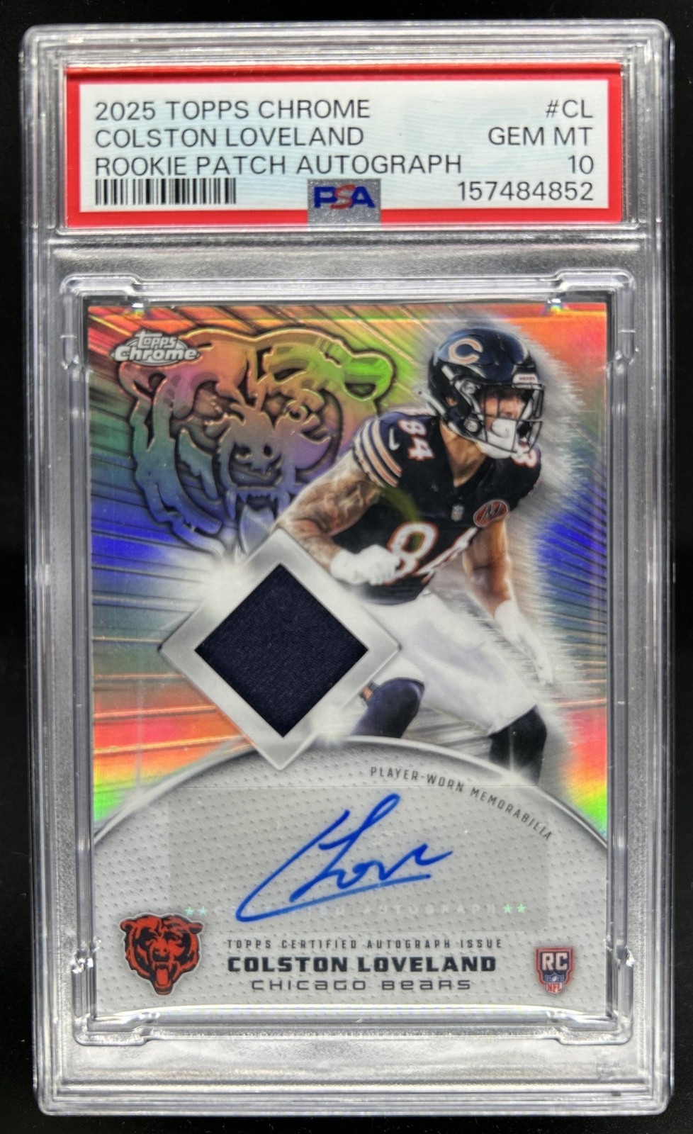 Colston Loveland Topps Chrome Rookie Patch Autographs #CL Base