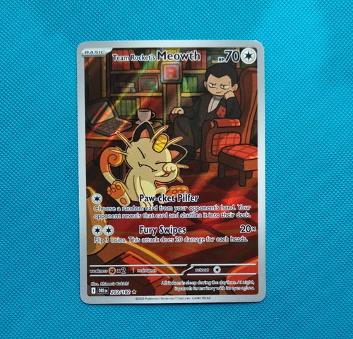 Team Rocket's Meowth 203/182 Destined Rivals English Pokémon Card