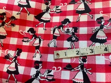 Michael Miller Homemade with Love Red Check Cotton Fabric  BTY