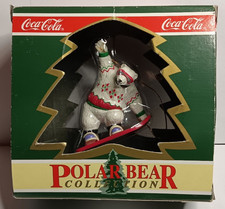 Vintage 1995 Coca-Cola Polar Bear Collection - Bear on Snowboard