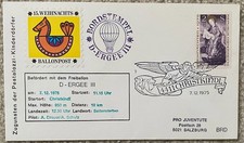 1975 +Label Fancy CXL X'Mas Balloon Post Pro Juventute Salzburg Austria Classic