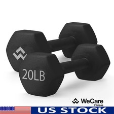 Neoprene Hex Dumbbells 20 lb Pair Ergonomic Grip Weight Training Equipment New