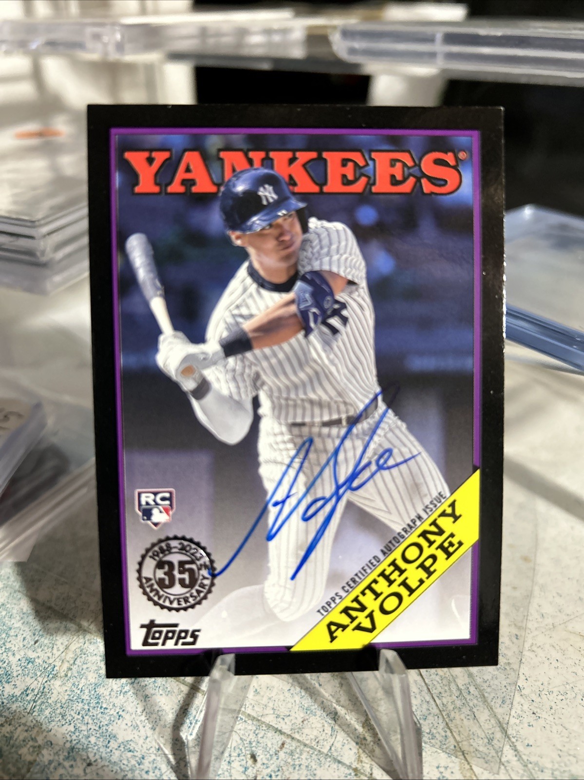 2023 Topps Update Anthony Volpe 1988 Black Auto RC /199 88BAU-AV Yankees