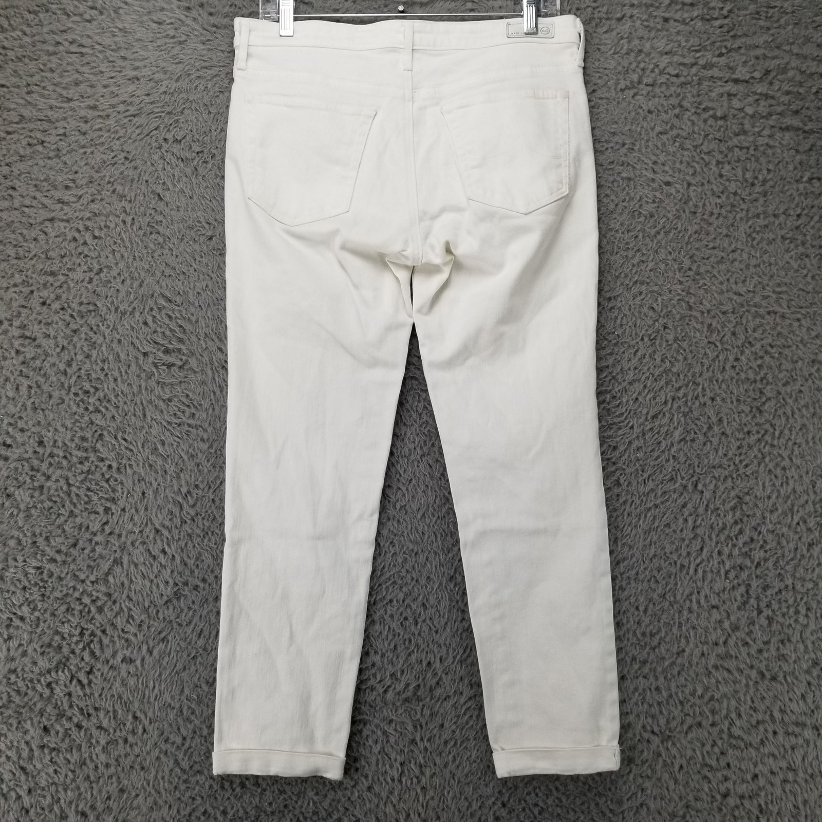 AG Adriano Goldschmied Jeans Womens 30 The Stilt White Cigarette Roll Up Cropped thumbnail 9