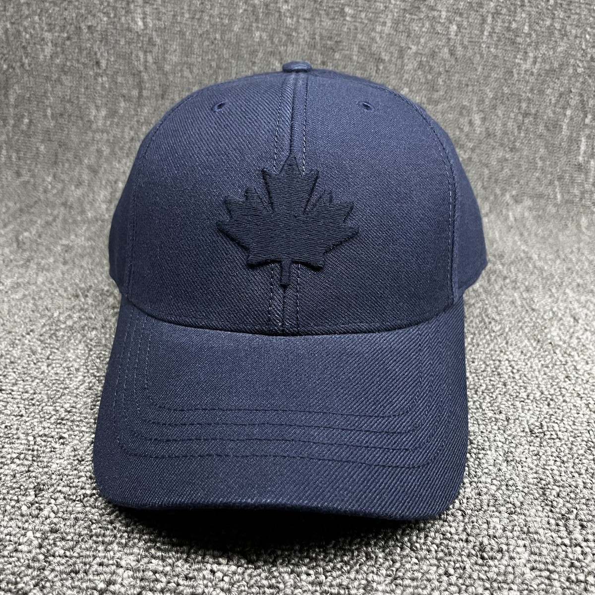 New Roots Canada Navy Blue Modern Leaf Baseball Cap Adjustable Snapback Hat