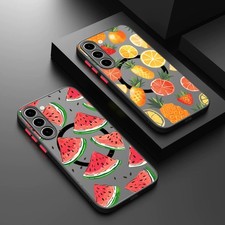 For Samsung S26 Edge S25 S24 Ultra S23 A36 A17 A56 A55 Fruits Magsafe Case Cover