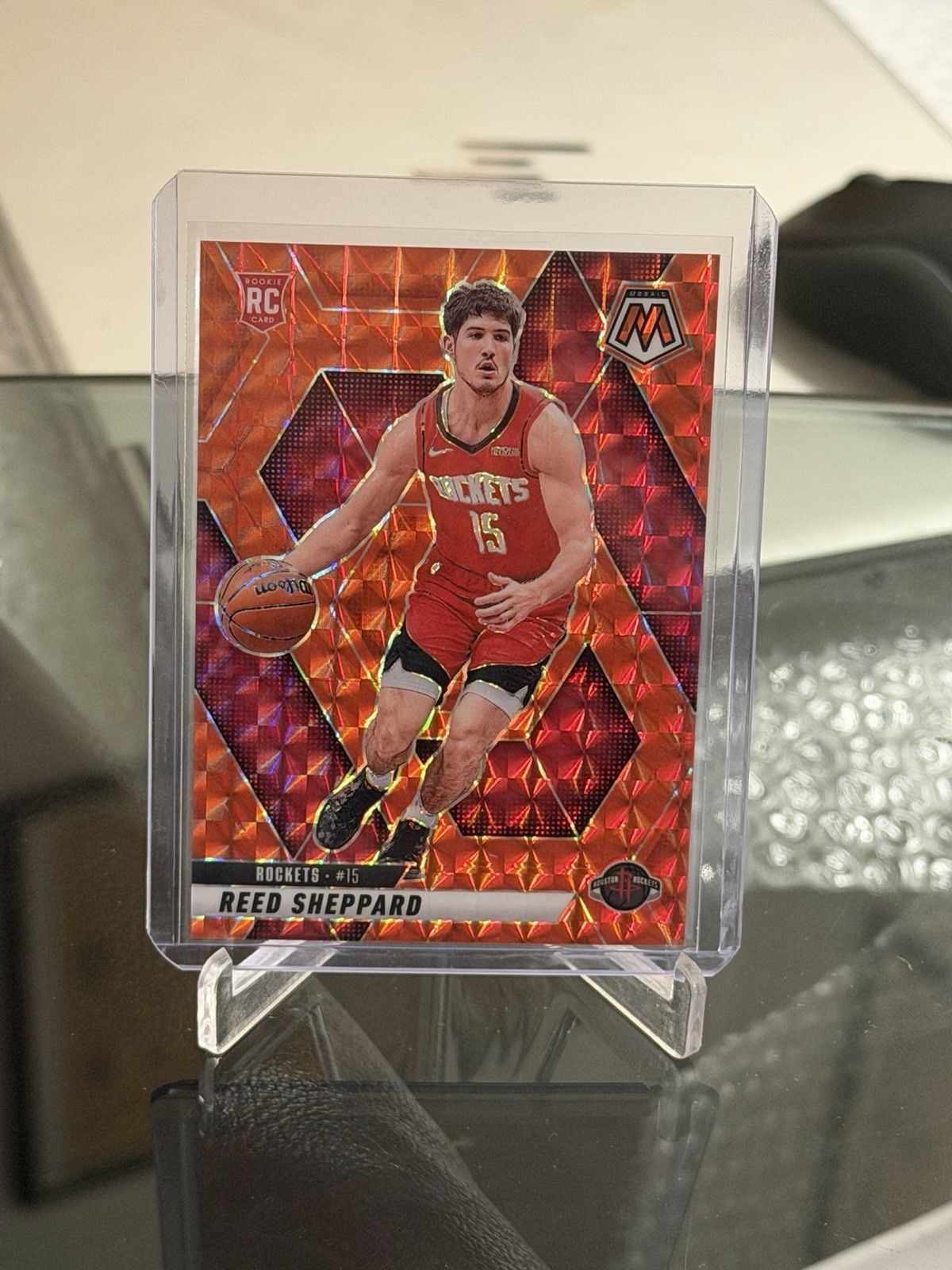 2024-25 Panini Mosaic Basketball #249 Reed Sheppard Rookie Orange Prizm 180/249