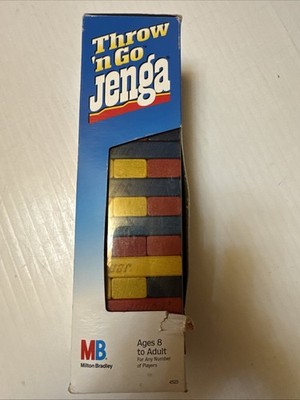 Vtg Milton Bradley 1995 Throw  n Go Jenga Game