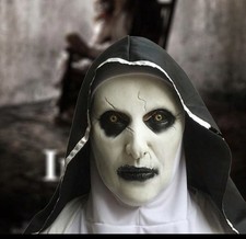 Nun Scary Latex Mask, Halloween Party Scary Full Head Costume Mask