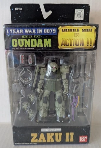Vintage Zaku II MS-06F Bandai 1999 Mobile Suit In Action Figure Gundam New!