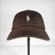 Polo Ralph Lauren Cotton Chino Hat Brown Tan Pony Leather Strap