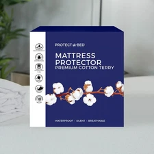 Protect-A-Bed, Premium Cotton-Terry Mattress Protector, Waterproof, 5-sided, ...