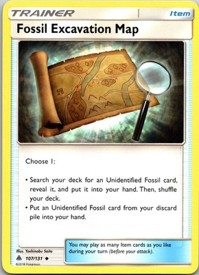 Fossil Excavation Map Normal Uncommon SM - Forbidden Light 107/131 LP