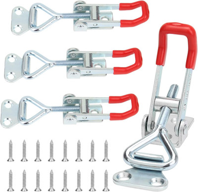 4 Pieces Adjustable Toggle Clamps, Heavy Duty Toggle Latch Clamps, Pull Latches 