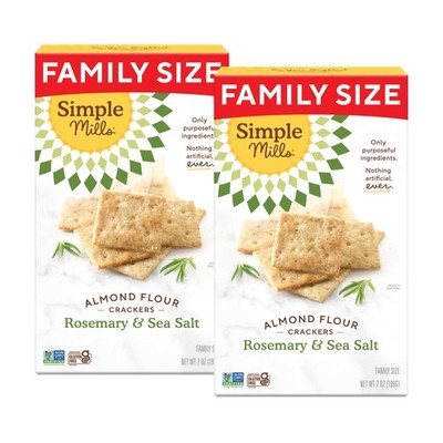 Simple Mills Almond Flour Crackers, Family Size, Rosemary & Sea Salt - Gluten