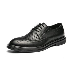 37-46 Mens Lace Up Breathable Formal Dress Carved Business Shoes Pointed Toe New