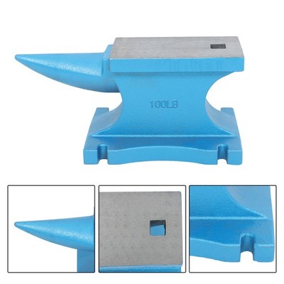 99 lb Blacksmith Anvil Cast-Iron 45 kg Heat Treated Long Round Horn