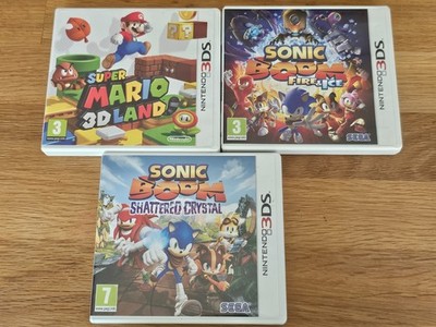 Nintendo 3DS x3 Spiele Konvolut Sonic Boom Fire & Ice Shattered Crystal Super Mario