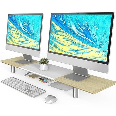 Fenge großer Monitorständer 100cm Dual Monitorständer Riser mit Höhenverstellung